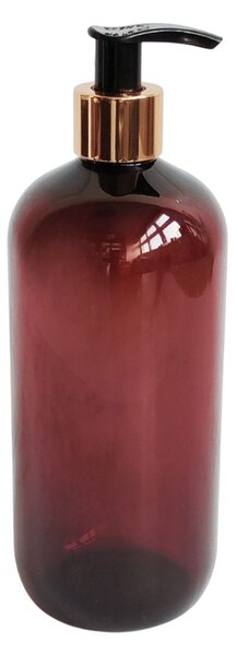Dávkovač na mýdlo 500 ml hnědý s černo-zlatou pumpičkou BELA