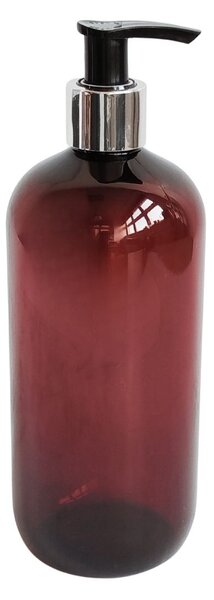 Dávkovač na mýdlo 500 ml hnědý s černo-stříbrnou pumpičkou BELA