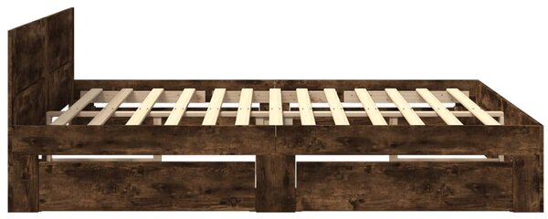 Rám postele s čelem kouřový dub 180 x 200 cm kompozitní dřevo 3295545
