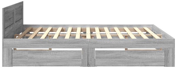Rám postele s čelem šedý sonoma 180 x 200 cm kompozitní dřevo 3295546