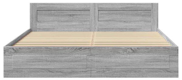 Rám postele s čelem šedý sonoma 180 x 200 cm kompozitní dřevo 3295546