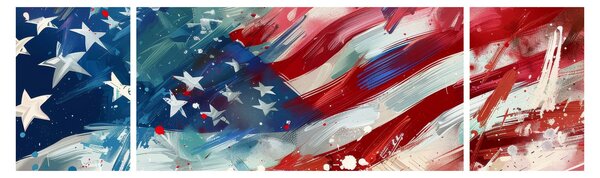 Obraz - Vlajka USA (170x50 cm)
