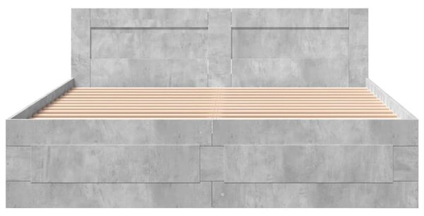 Rám postele s čelem betonově šedý 160 x 200 cm kompozitní dřevo 3295551