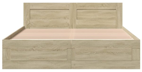 Rám postele s čelem dub sonoma 160 x 200 cm kompozitní dřevo 3295550