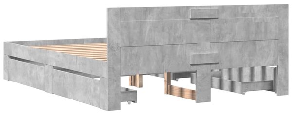 Rám postele s čelem betonově šedý 160 x 200 cm kompozitní dřevo 3295551