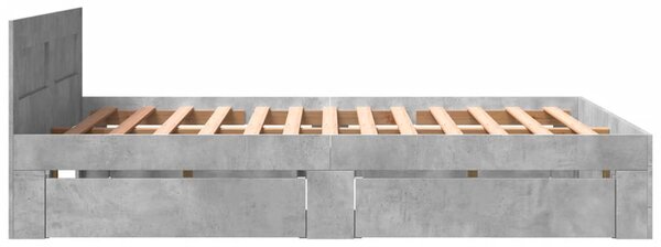 Rám postele s čelem betonově šedý 160 x 200 cm kompozitní dřevo 3295551