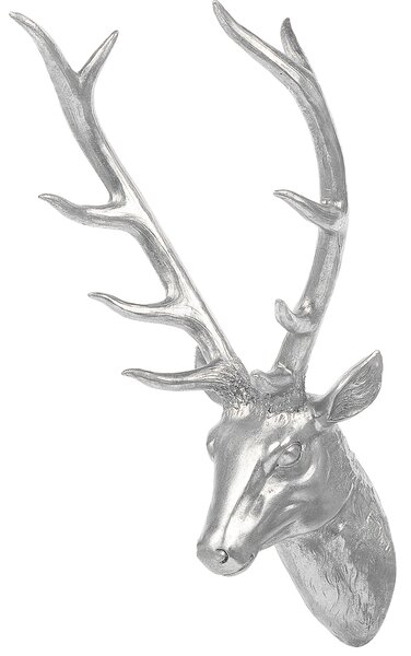 Nástěnná figurka stříbrná 67 cm DEER HEAD