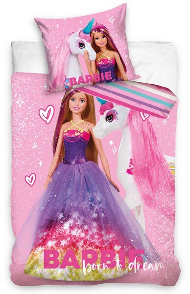 Tip Trade Dětské povlečení Barbie Princezna a jednorožec 140x200/70x90cm