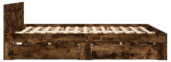 Rám postele s čelem kouřový dub 120 x 200 cm kompozitní dřevo 3295573