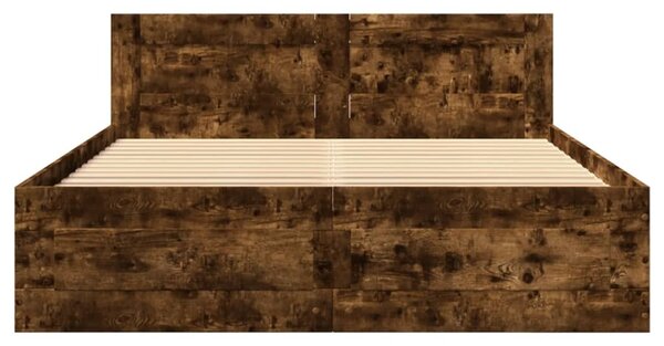 Rám postele s čelem kouřový dub 120 x 200 cm kompozitní dřevo 3295573