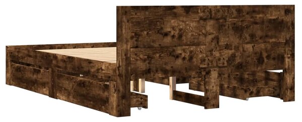 Rám postele s čelem kouřový dub 120 x 200 cm kompozitní dřevo 3295573