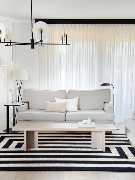 Kusový koberec vlněný Agnella Agnus Art Deco I Krem Béžový Černý Rozměr: 133x195 cm