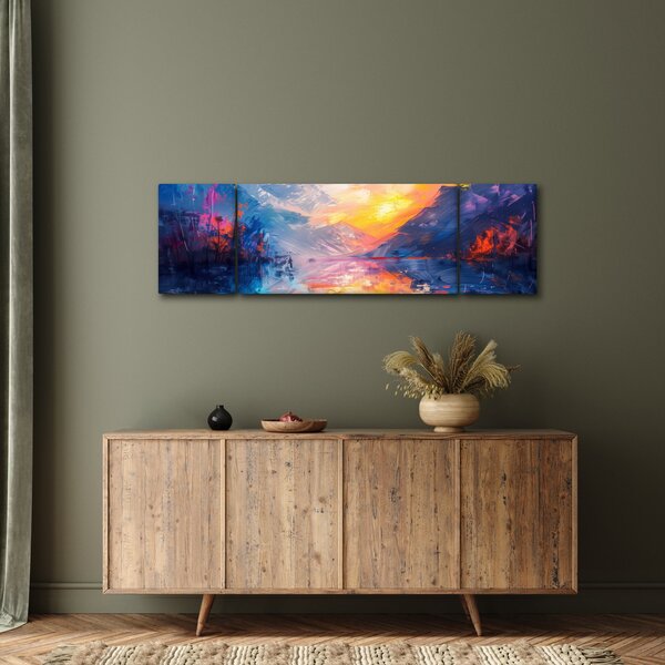 Obraz - Malba krajiny (170x50 cm)