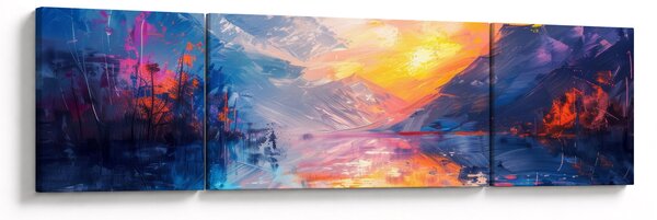 Obraz - Malba krajiny (170x50 cm)