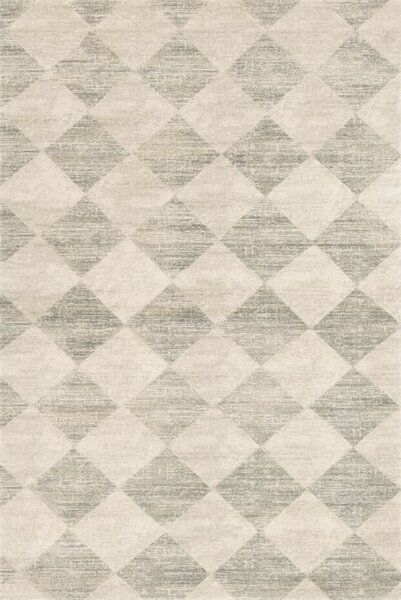Kusový koberec vlněný Agnella Agnus Checkered Šedý Béžový Rozměr: 133x195 cm