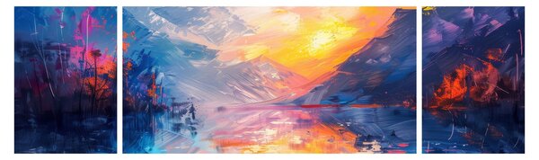Obraz - Malba krajiny (170x50 cm)