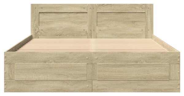 Rám postele s čelem dub sonoma 120 x 190 cm kompozitní dřevo 3295606