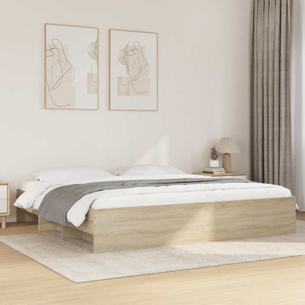 Rám postele bez matrace dub sonoma 180x200cm kompozitní dřevo 3295634