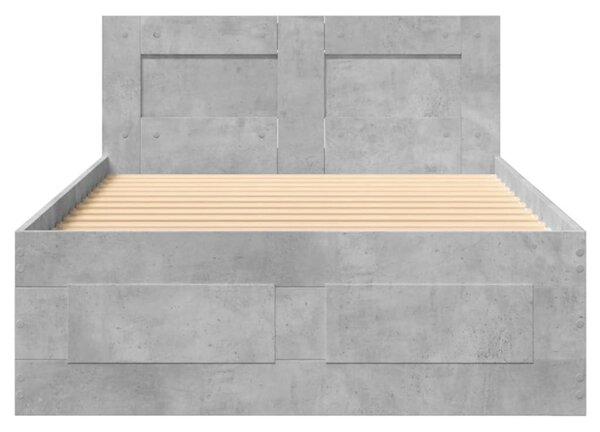 Rám postele s čelem betonově šedý 75 x 190 cm kompozitní dřevo 3295621