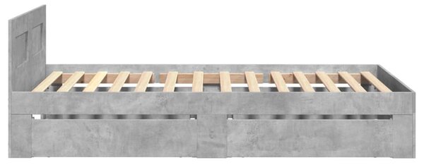 Rám postele s čelem betonově šedý 75 x 190 cm kompozitní dřevo 3295621
