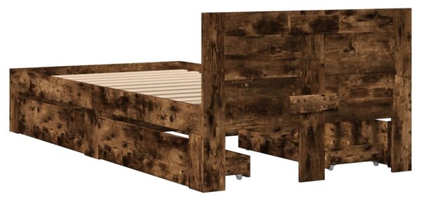 Rám postele s čelem kouřový dub 75 x 190 cm kompozitní dřevo 3295622