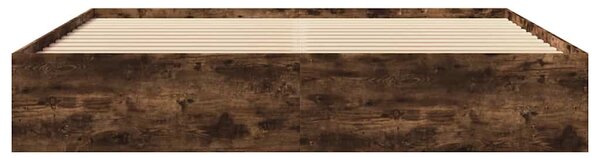 Rám postele bez matrace kouřový dub 200x200 cm kompozitní dřevo 3295629