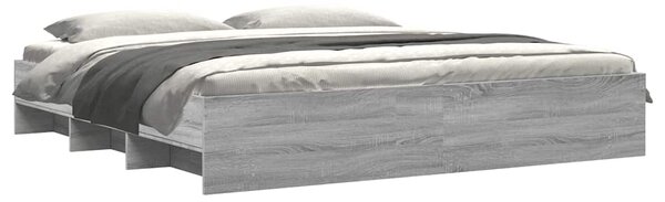 Rám postele šedý sonoma 200 x 200 cm kompozitní dřevo 3295630