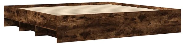 Rám postele bez matrace kouřový dub 200x200 cm kompozitní dřevo 3295629