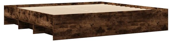 Rám postele bez matrace kouřový dub 200x200 cm kompozitní dřevo 3295629