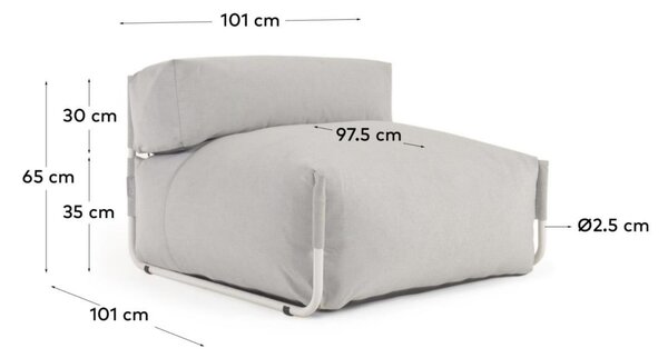 Kave Home Světle šedý zahradní modul Square 101 x 101 cm