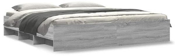 Rám postele šedý sonoma 200 x 200 cm kompozitní dřevo 3295630