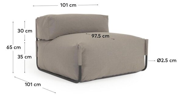Kave Home Šedozelený zahradní modul Square 101 x 101 cm