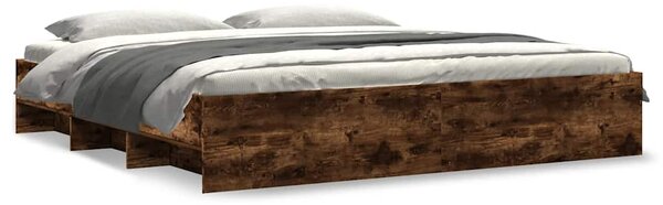 Rám postele bez matrace kouřový dub 200x200 cm kompozitní dřevo 3295629