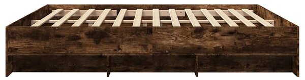 Rám postele bez matrace kouřový dub 200x200 cm kompozitní dřevo 3295629