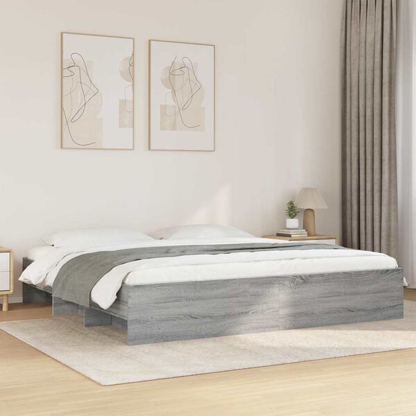 Rám postele šedý sonoma 200 x 200 cm kompozitní dřevo 3295630