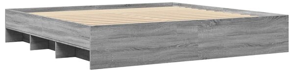 Rám postele šedý sonoma 200 x 200 cm kompozitní dřevo 3295630