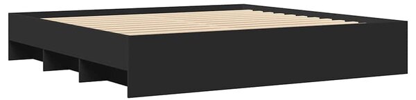 Rám postele bez matrace černý 180x200cm Dřevěné konstrukce 3295633