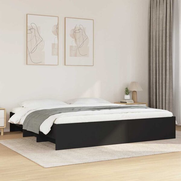 Rám postele bez matrace černý 180x200cm Dřevěné konstrukce 3295633