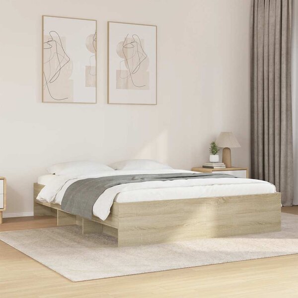 Rám postele bez matrace dub sonoma 150x200 cm kompozitní dřevo 3295648