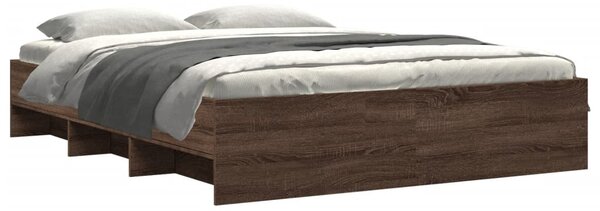 Rám postele bez matrace hnědý dub 150 x 200 cm kompozitní dřevo 3295652