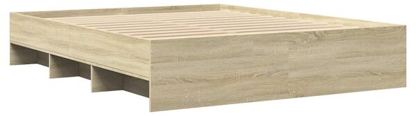 Rám postele bez matrace dub sonoma 150x200 cm kompozitní dřevo 3295648