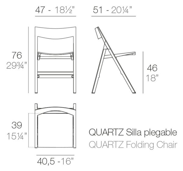 VONDOM Bílá plastová skládací jídelní židle QUARTZ
