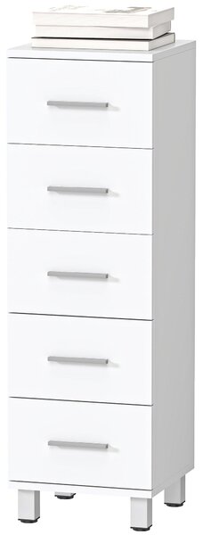 HOMCOM komoda 5 zásuvek, úzká, 30 x 30 x 95 cm, bílá | Aosom