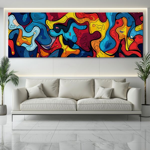 Obraz na plátně - Chaos v tanci FeelHappy.cz Velikost obrazu (šířka x výška): 60 x 20 cm