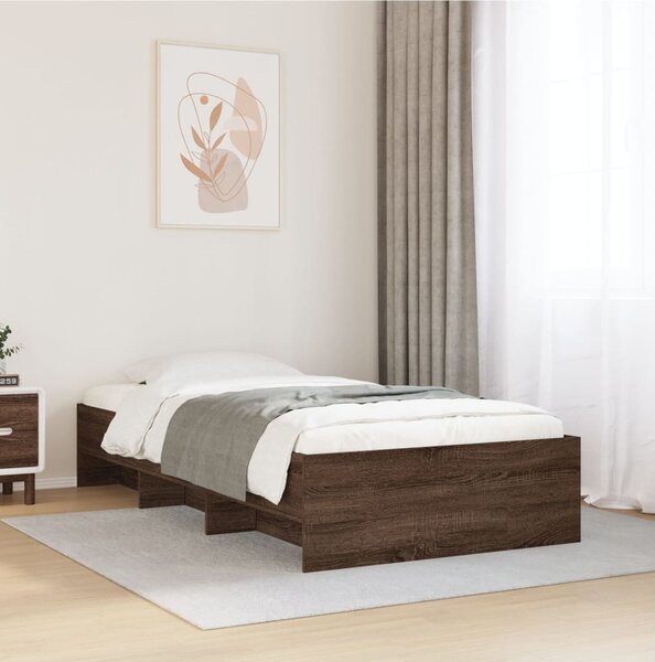 Rám postele bez matrace hnědý dub 75 x 190 cm kompozitní dřevo 3295715