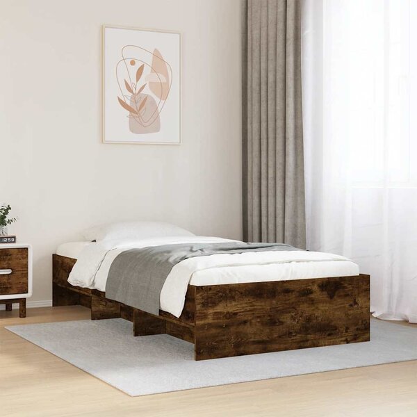Rám postele bez matrace kouřový dub 90x200 cm kompozitní dřevo 3295678
