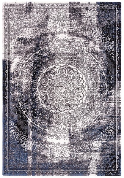 Kusový koberec vlněný Agnella Agnus Currus Černý Šedý Rozměr: 80x150 cm