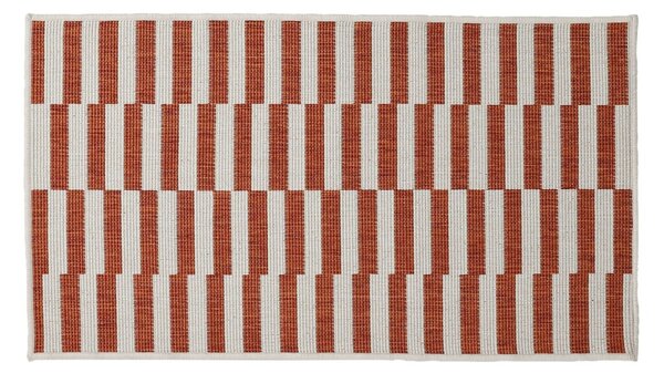 Pruhovaný oboustranný koberec, obdélníkový terakota 60x110 cm