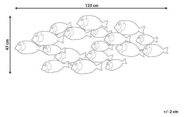 Závěsná ozdoba Ryba FERMIUM Kov 47 cm Pestrá
