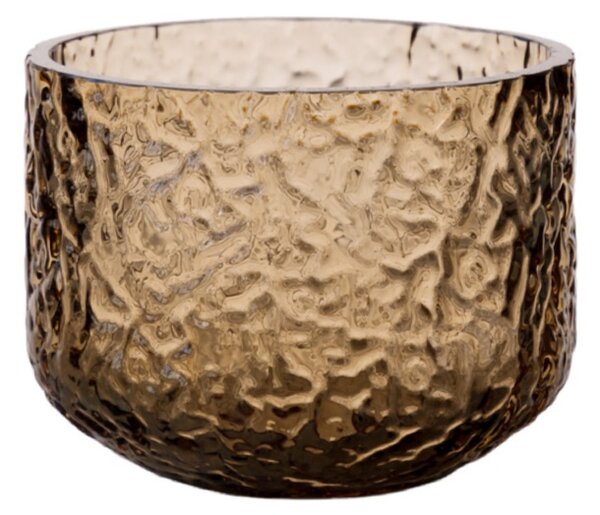 ERNST Skleněný svícen Pattern Amber - 6 cm EF565